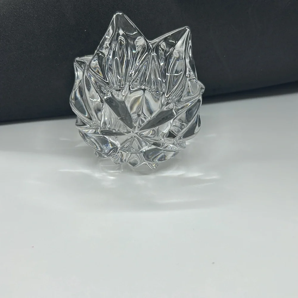 KOSTA BODA Crystal Clear Tulip Flower Votive Candle Holder Sweden 3 x 3 3/4